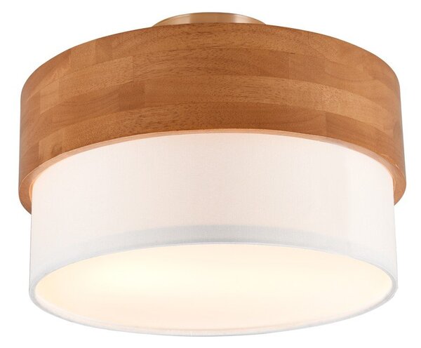 Biało-naturalna lampa sufitowa z tekstylnym kloszem Seasons – Trio