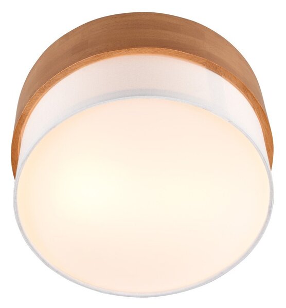 Biało-naturalna lampa sufitowa z tekstylnym kloszem Seasons – Trio