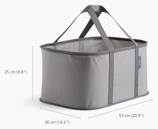 Szary tekstylny kosz na pranie składany 35 l Duo – Joseph Joseph