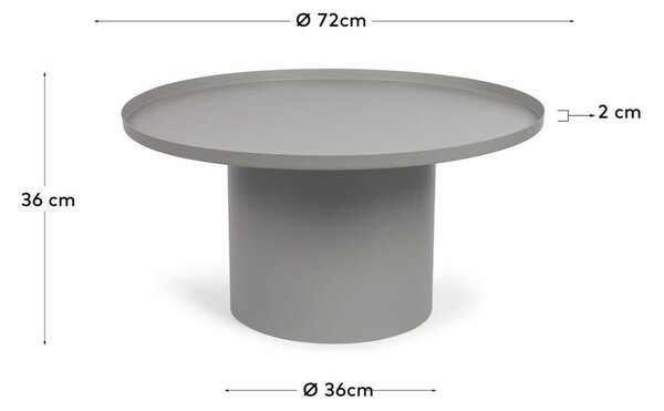 Metalowy okrągły stolik ø 72 cm Fleksa – Kave Home