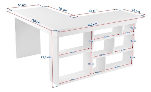 Biurko w dekorze sosny 120x130 cm Vesper – Kalune Design