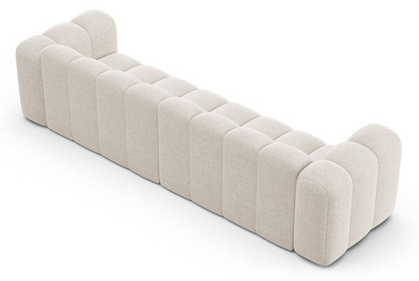 Kremowa sofa z tkaniny szenilowej 290 cm Lupine – Micadoni