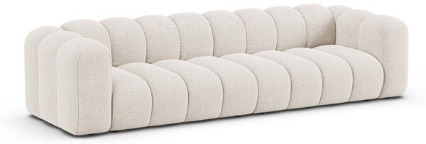 Kremowa sofa z tkaniny szenilowej 290 cm Lupine – Micadoni