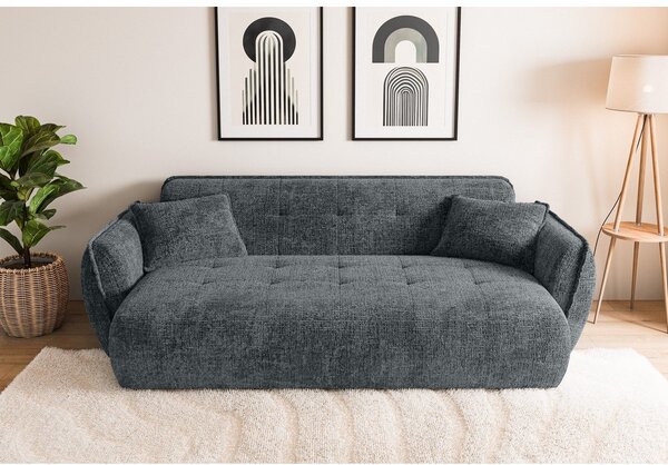 Ciemnoszara sofa z tkaniny szenilowej 250 cm Nelia Big – Ropez