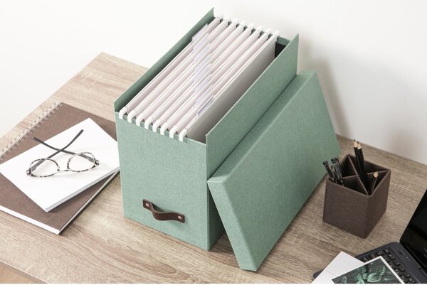 Zielony kartonowy organizer na dokumenty Johan Canvas Paper Laminate – Bigso