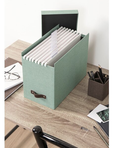 Zielony kartonowy organizer na dokumenty Johan Canvas Paper Laminate – Bigso