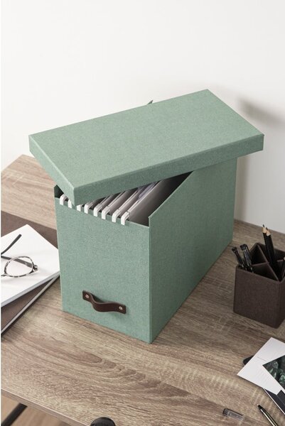 Zielony kartonowy organizer na dokumenty Johan Canvas Paper Laminate – Bigso