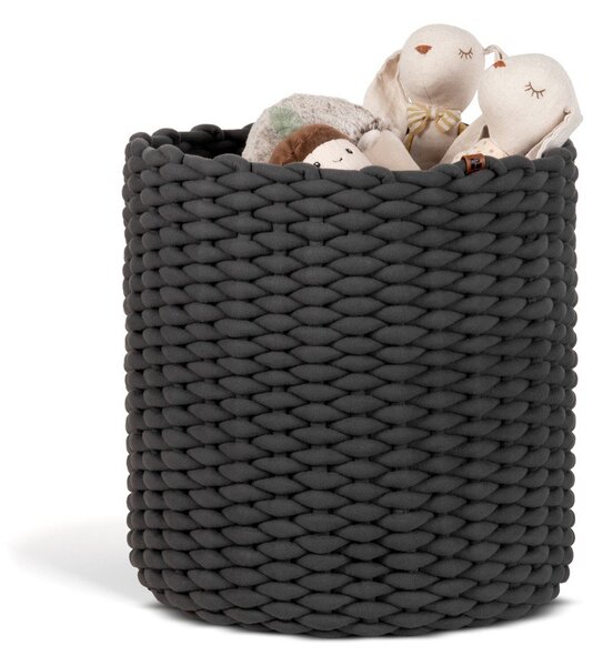 Tekstylny koszyk ø 40x40 cm Peach Skin Round XL – Bigso