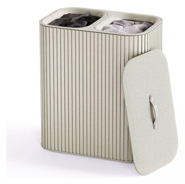 Beżowy bambusowy kosz na pranie 2x45 l Tota Luxe – Joseph Joseph