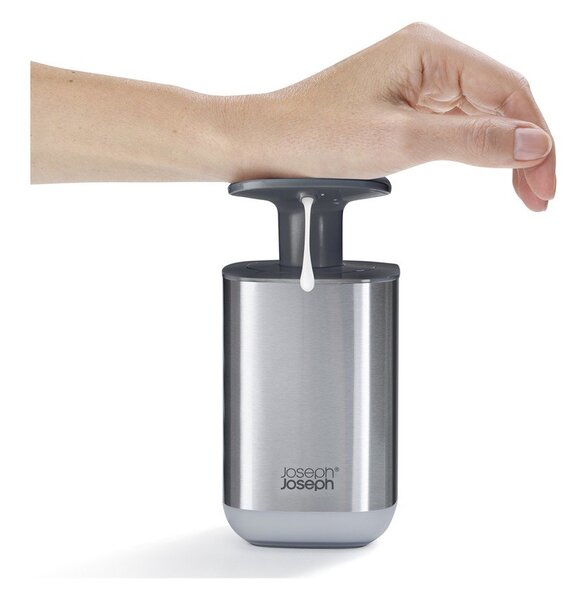 Dozownik do mydła ze stali nierdzewnej w kolorze srebra z połyskiem 250 ml Presto Steel – Joseph Joseph