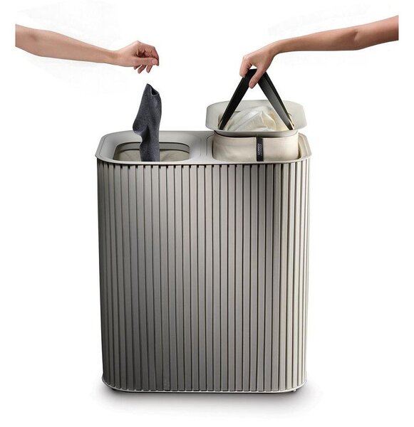 Beżowy bambusowy kosz na pranie 2x45 l Tota Luxe – Joseph Joseph