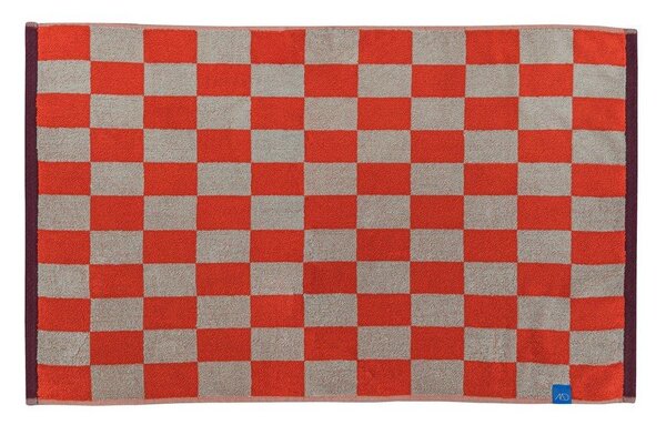 Pomarańczowo-beżowy dywanik łazienkowy pod prysznic z bio bawełny 50x80 cm Retro – Mette Ditmer Denmark