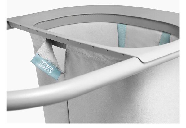 Jasnoszary tekstylny kosz na pranie 2x40 l Duo – Joseph Joseph