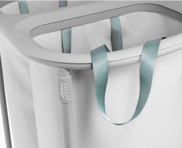 Jasnoszary tekstylny kosz na pranie 2x40 l Duo – Joseph Joseph