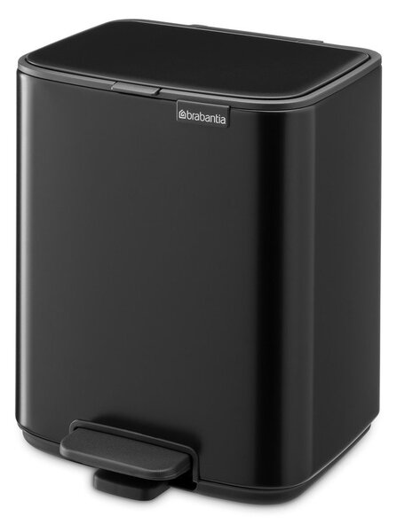 Stalowy kosz na śmieci z pedałem w kolorze matowej czerni 7 l Bo – Brabantia