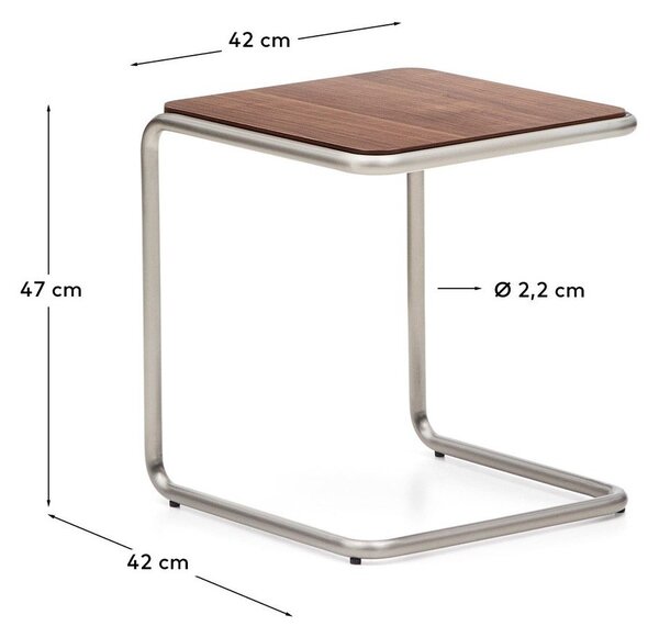 Stolik w dekorze orzecha 42x42 cm Tarsel – Kave Home