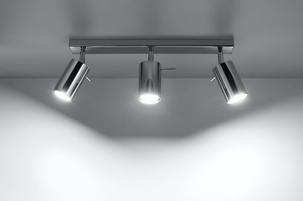 Lampa sufitowa w kolorze srebra Sollux Etna, dł. 45 cm