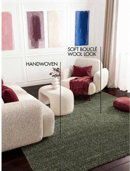 Zielony dywan z materiału bouclé tkany ręcznie 120x170 cm Notting Hill Portobello – Ted Baker