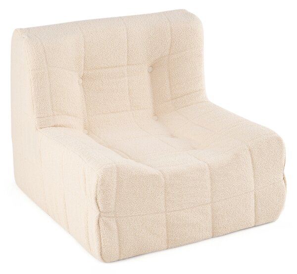 Fotel z wypełnieniem z pianki i pluszowym pokrowcem biały