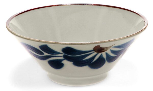Niebiesko-beżowa porcelanowa miska na ramen 900 ml Flower – Rex London