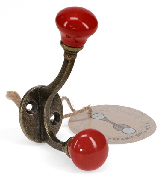 Czerwony metalowy wieszak ścienny 3 cm – Rex London