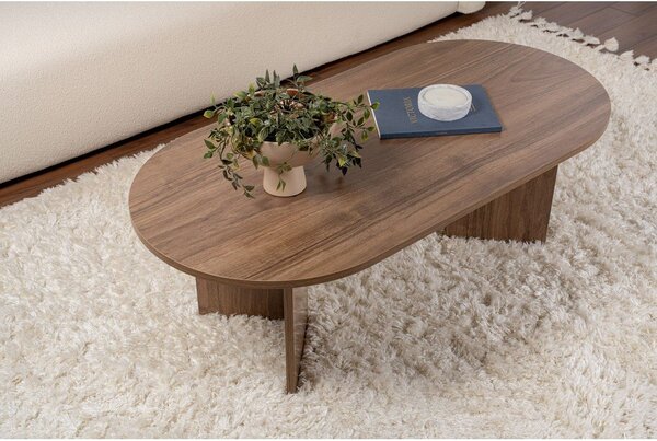 Ciemnobrązowy stolik w dekorze orzecha 60x119 cm Sable – Kalune Design