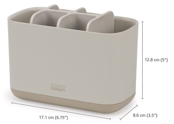 Beżowy plastikowy stojak na szczoteczki do zębów EasyStore – Joseph Joseph