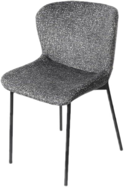 Krzesło do jadalni, obicie z ciemnoszarej tkaniny, nowoczesny design, wygodne, 1 sztuka, do kuchni