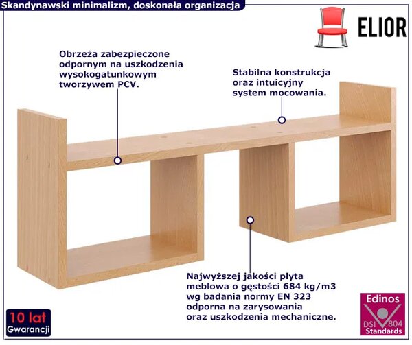 Skandynawska półka ścienna w kolorze buk E3-R47
