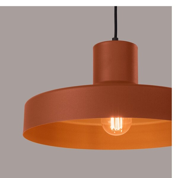 Pomarańczowa lampa wisząca z metalowym kloszem Vito – Sollux