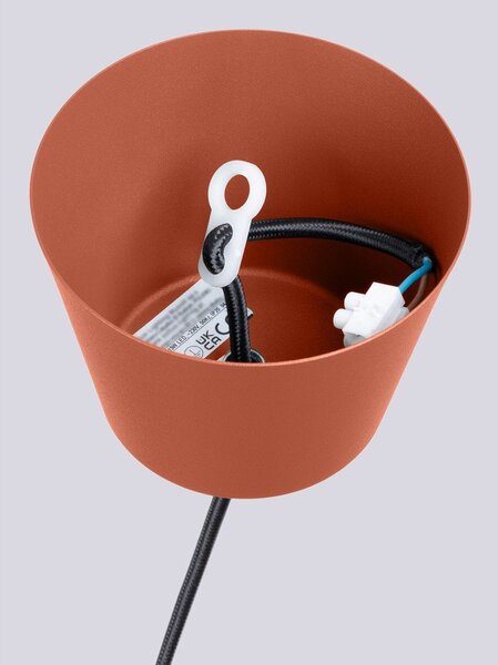 Pomarańczowa lampa wisząca z metalowym kloszem Vito – Sollux