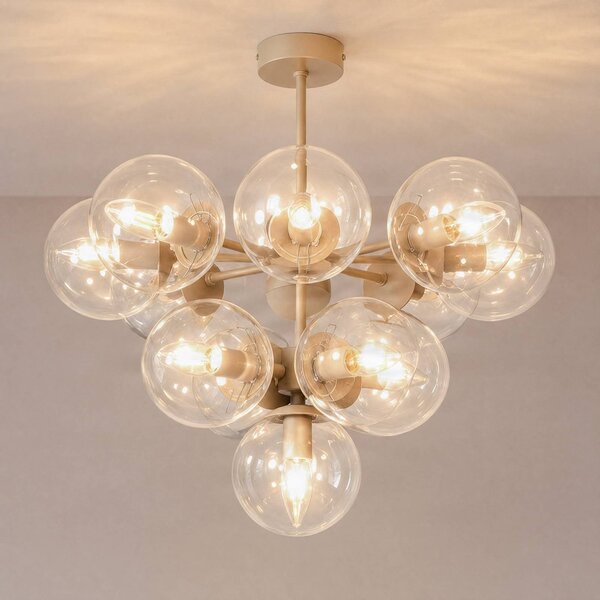 Lampa sufitowa Zumba Domiluce, możliwość ściemniania, kremowy / amber, salon / jadalnia, metal, nowoczesny