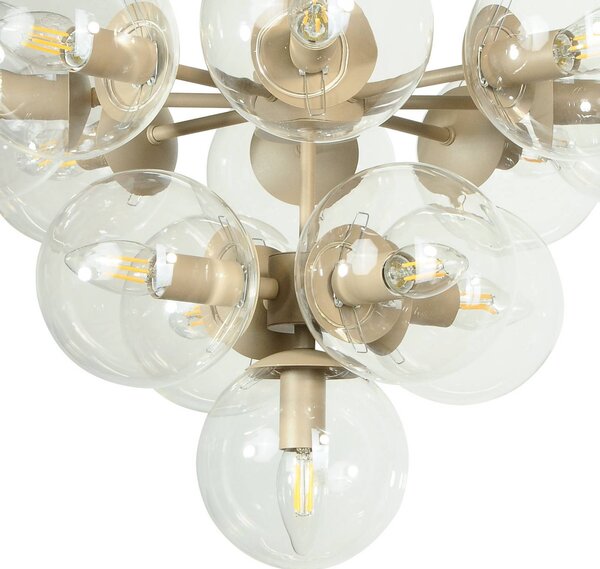Lampa sufitowa Zumba Domiluce, możliwość ściemniania, kremowy / amber, salon / jadalnia, metal, nowoczesny