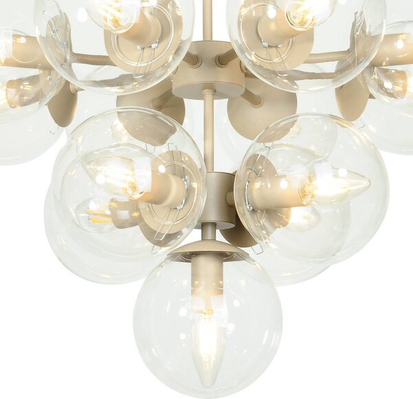 Lampa sufitowa Zumba Domiluce, możliwość ściemniania, kremowy / amber, salon / jadalnia, metal, nowoczesny