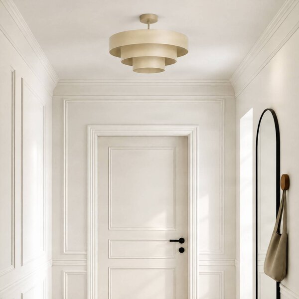 Lampa sufitowa Trio Domiluce, możliwość ściemniania, kremowy / amber, przedpokój, metal, nowoczesny