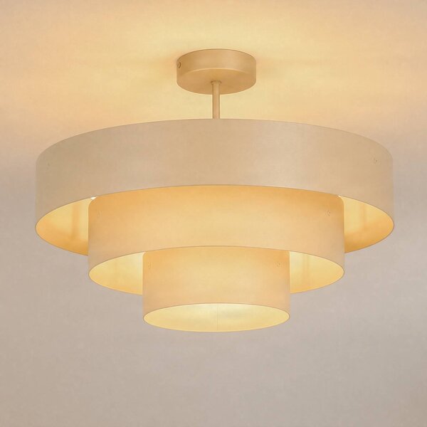 Lampa sufitowa Trio Domiluce, możliwość ściemniania, kremowy / amber, przedpokój, metal, nowoczesny