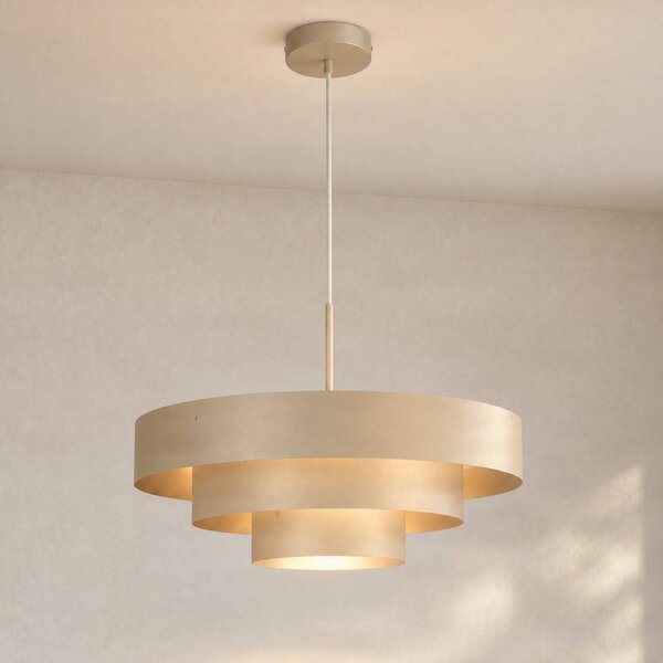 Lampa wisząca Trio Domiluce, możliwość ściemniania, kremowy / amber, salon / jadalnia, metal, nowoczesny