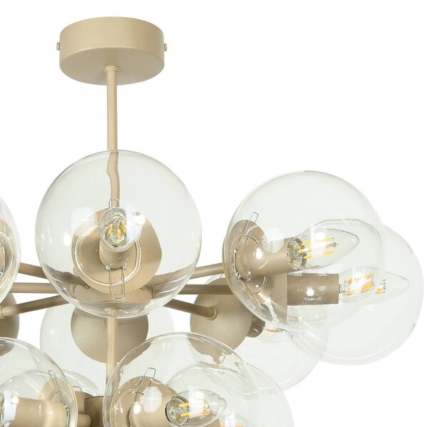Lampa sufitowa Zumba Domiluce, możliwość ściemniania, kremowy / amber, salon / jadalnia, metal, nowoczesny