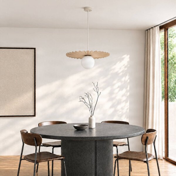Lampa wisząca Fiore Domiluce, możliwość ściemniania, kremowy / amber, kuchnia, metal, nowoczesny