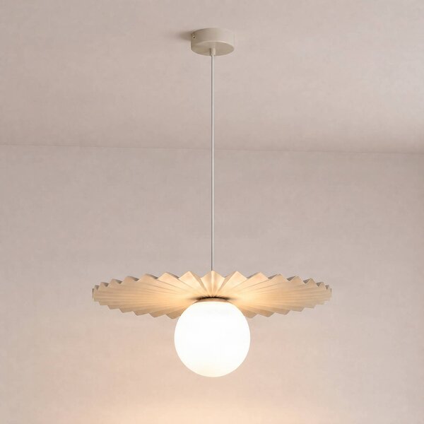 Lampa wisząca Fiore Domiluce, możliwość ściemniania, kremowy / amber, kuchnia, metal, nowoczesny