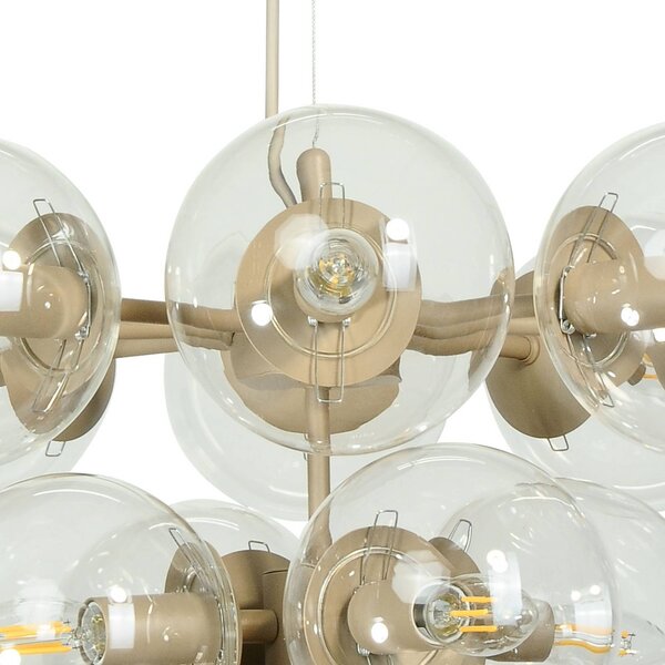 Lampa wisząca Zumba Domiluce, możliwość ściemniania, kremowy / amber, salon / jadalnia, metal, nowoczesny