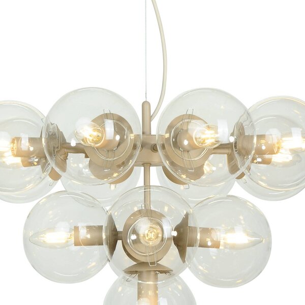 Lampa wisząca Zumba Domiluce, możliwość ściemniania, kremowy / amber, salon / jadalnia, metal, nowoczesny