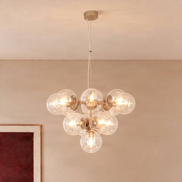 Lampa wisząca Zumba Domiluce, możliwość ściemniania, kremowy / amber, salon / jadalnia, metal, nowoczesny