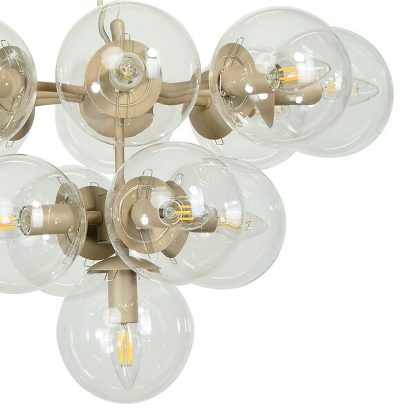 Lampa wisząca Zumba Domiluce, możliwość ściemniania, kremowy / amber, salon / jadalnia, metal, nowoczesny