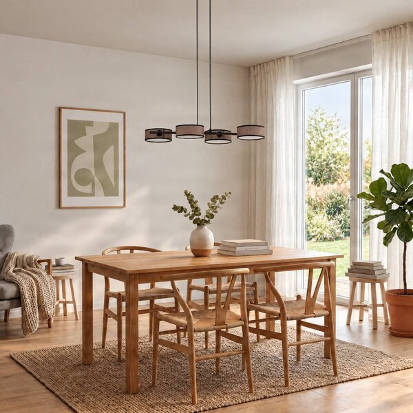 Lampa wisząca Drumz 4 EMIBIG LIGHTING, możliwość ściemniania, brązowy / rdzawy, salon / jadalnia, metal, nowoczesny