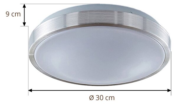 Lampa sufitowa LED Emelie Lindby, aluminiowy / szary / cynkowy, salon / jadalnia, aluminium, nowoczesny