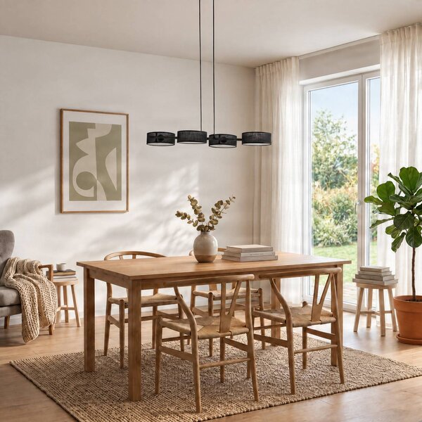 Lampa wisząca Drumz 4 EMIBIG LIGHTING, możliwość ściemniania, czarny, salon / jadalnia, metal, nowoczesny