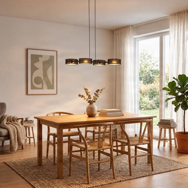 Lampa wisząca Drumz 4 EMIBIG LIGHTING, możliwość ściemniania, czarny, salon / jadalnia, metal, nowoczesny