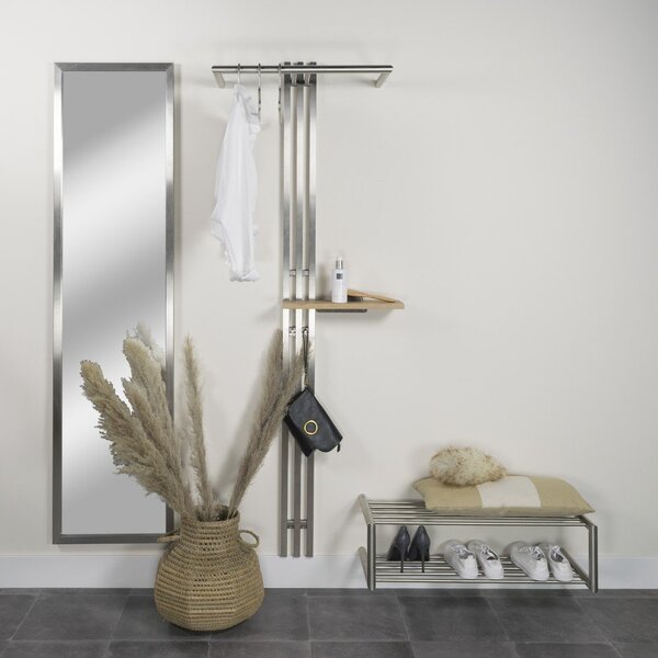 Metalowa wisząca szafka na buty w kolorze srebra 80x23x33,5 cm Soenz – Spinder Design