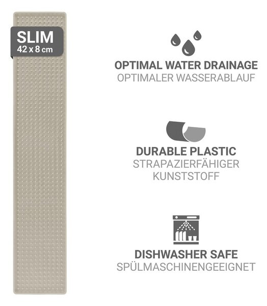 Beżowa plastikowa podkładka do naczyń 42x8 cm Slim – Wenko